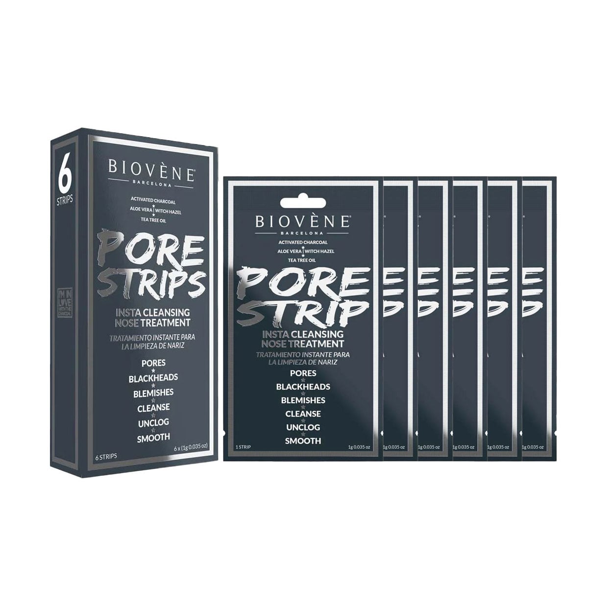 Очищувальний засіб-патч для носа Biovene Pore Strips Insta Cleansing Nose Treatment, 6 шт